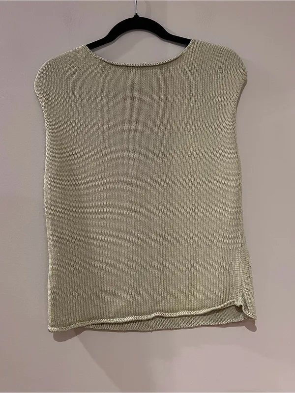 Talbots Green Knit Sleeveless Top - Image 3