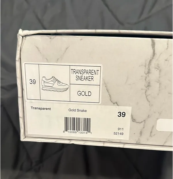 Jessica Rich Transparent Sneaker in Gold Size 39 - VERY RARE - NEW WITH BOX - Image 13