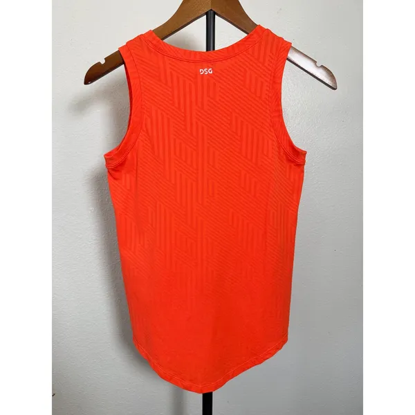 DSG Orange Geometric Jacquard Active Tank Top Sleeveless Athletic Size L - Image 3