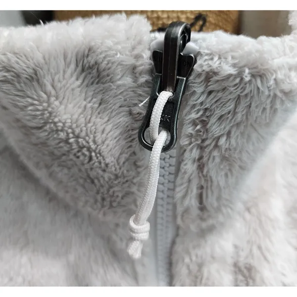 The North Face Fuzzy Fleece Jacket Womens M Beige‎ Zip Up Casual Outerwear - Image 3