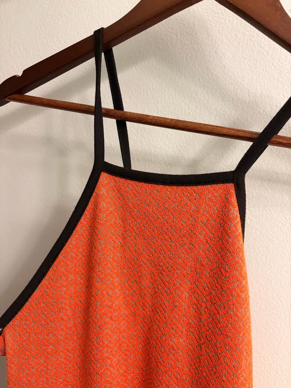 ZARA Orange Jacquard Dress - Image 8