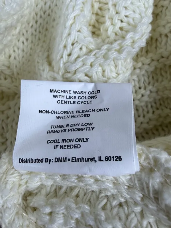 Jack & Missy Aspen Cardigan Womens M Ivory Cable Knit Open Front Pockets NWT Size M - Image 8