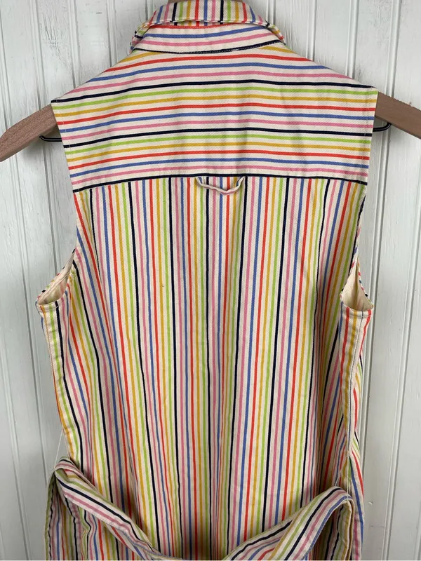 Tuckernuck Pomander Place Rainbow Stripe Sleeveless Riley Dress Medium Preppy - Image 11