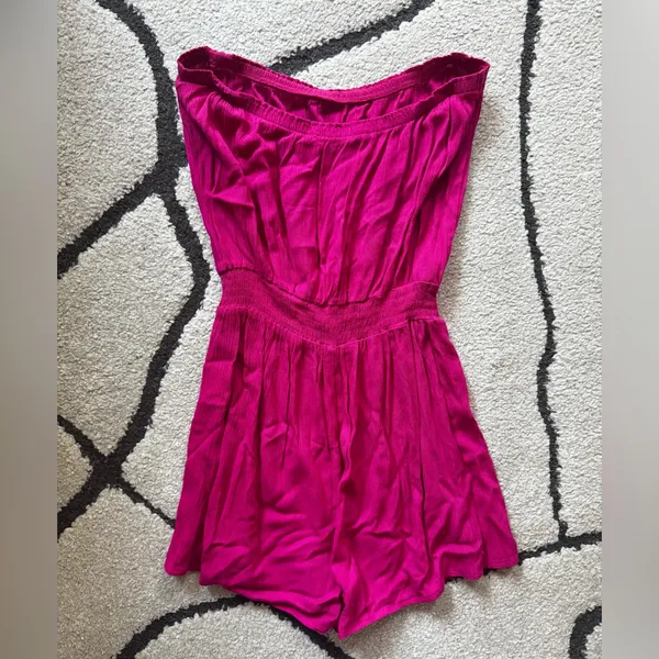 Ambiance Strapless Fuchsia Romper Pink - Image 4