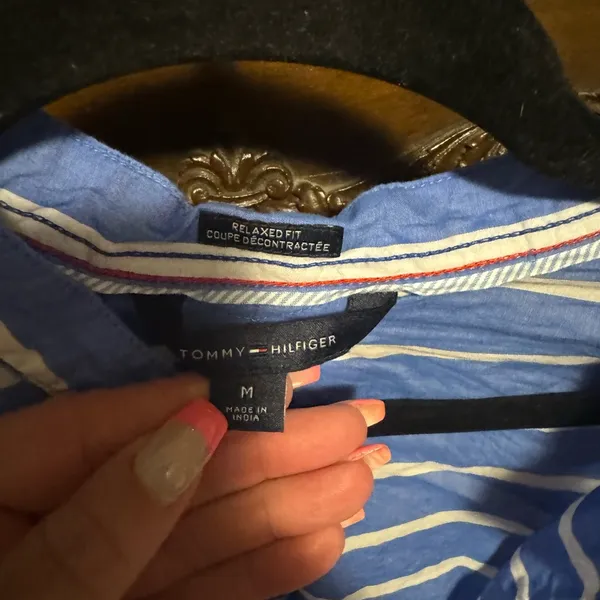 Tommy Hilfiger Blue Striped Women's Top - Image 3
