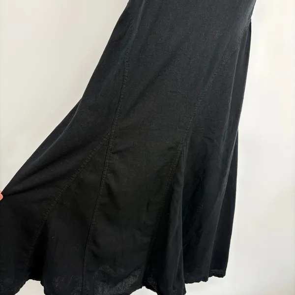 Future Collective‎ Midi Dress Women 4 Black Linen Blend Halter Neck Racerback - Image 9