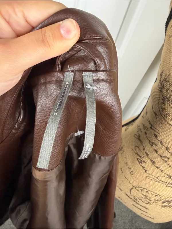 Anthropologie Brown Faux Leather Moto Biker Jacket M NWOT - Image 7