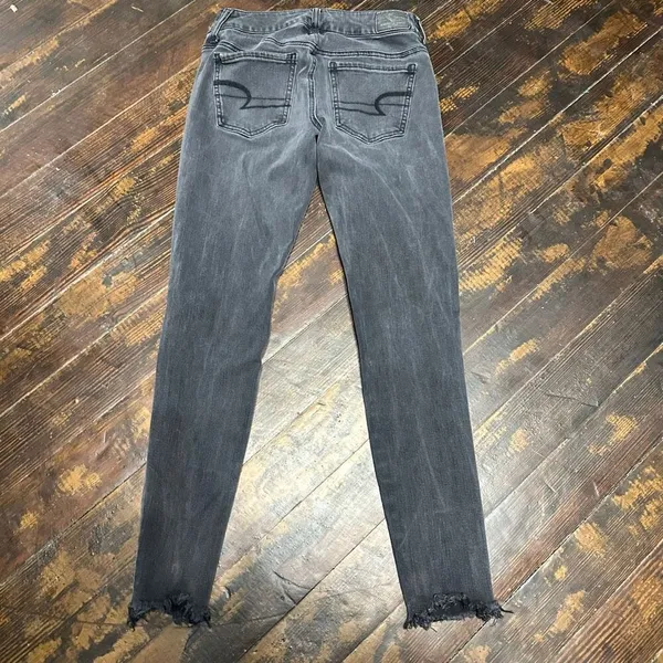 American Eagle distressed super low rise size 0 jeggings - Image 3