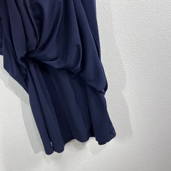 Lauren Ralph Lauren Navy Ruched Faux Wrap Dress Size 4 | 3/4 Sleeve Knee‎ Length - Image 8