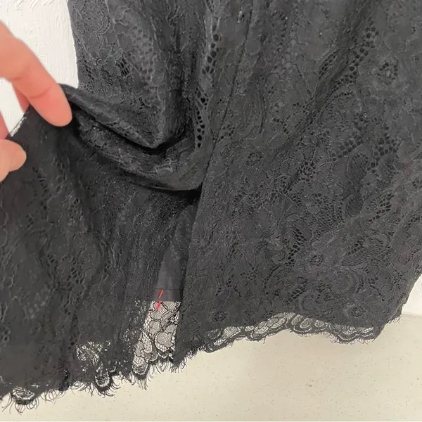 Anthropologie Maeve Vintage Black Lace Mini Dress Womens 4 Whimsigoth Witchy - Image 9