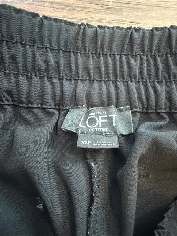 LOFT Petite Women’s Black Elastic Waist Pants Size XSP - C61-136 - Image 2