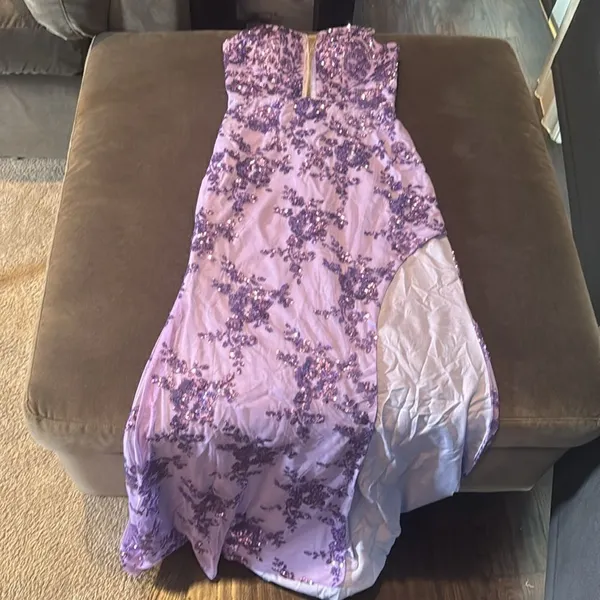 SOLD Purple Mermaid Fit Prom Party Dress Sparkly Sequins Lace Up Back Size 2 - Image 12