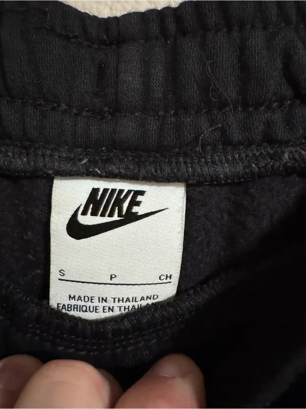 Nike Black Jogger Pants with White Swoosh - Image 2