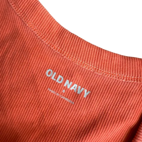 Old Navy Women’s Size S Fitted Ribbed Tank Top Sunset Orange Cami Layering Basic - Image 3