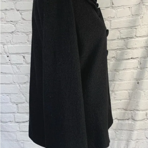 Pendleton Black Wool Jacket Women’s Button Front Ruffle Collar Classic Size Med - Image 8