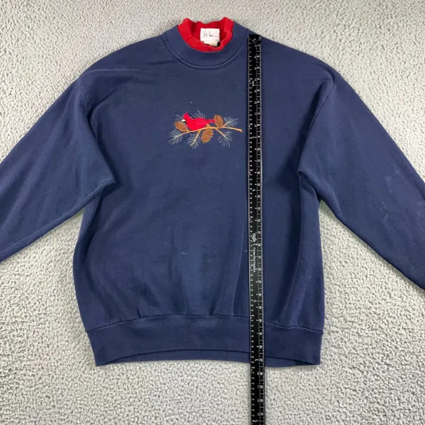 Vintage Cardinal‎ Sweatshirt Women XL 90s Embroidered Mock Neck Grandma Grunge - Image 13