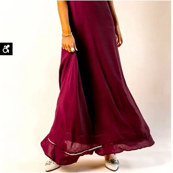 Bohme ✨Maroon Polka Dot Collared Maxi Dress✨ - Image 4