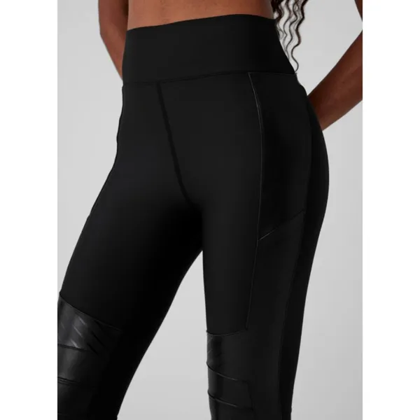 Alo Airlift Winter Warm High-Waist Supermoto Leggings Black Edgy Hi-Rise Leather - Image 3