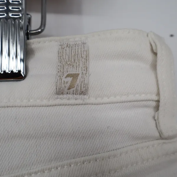 7 For All Mankind Womens White Denim Cut Off Shorts Frayed Hem Size 32 - Image 6