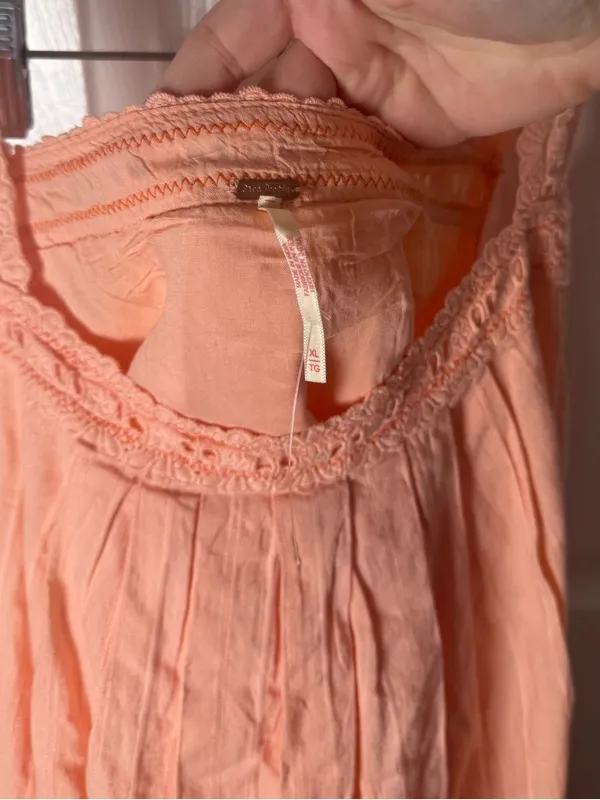 Free People Latecia Embroidered Cotton Mini Dress in Spring Melon XL - Image 9