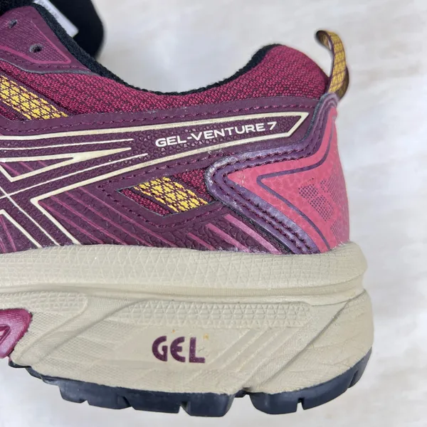 Asics Gel-Venture 7 Womens 8 Trail Running Shoes Burgundy Tan 1012A476 - Image 11