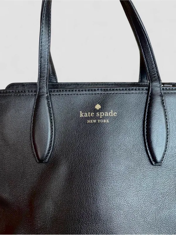 Kate Spade Rowe Medium Top Zip Satchel in Pebble Leather Black - Image 16