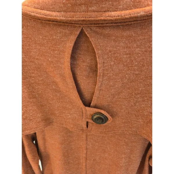 American Rag Women's L Double-Breasted Peplum Sweater Jacket Rust Orange - Image 9