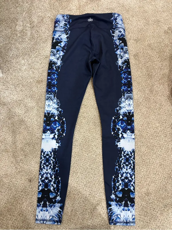 ALO Yoga Airbrush Leggings Dark Crystal Sky Fitness Navy Blue XS Workout - Image 11