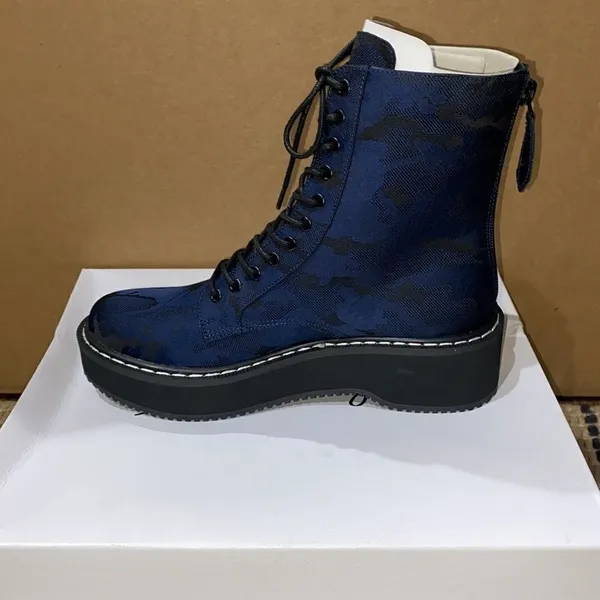 NWT Kendall & Kylie Navy‎ Camo Hunting Combat Boot - Image 4