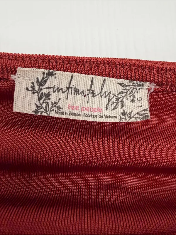 Free People Meant to Be Ruched Bodysuit Rust Red Size Large - Image 2