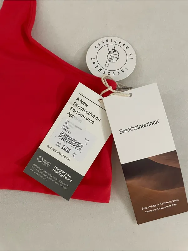 Vuori Yosemite NWT Red Strappy Back Sports Sports Bra Size L - Image 4