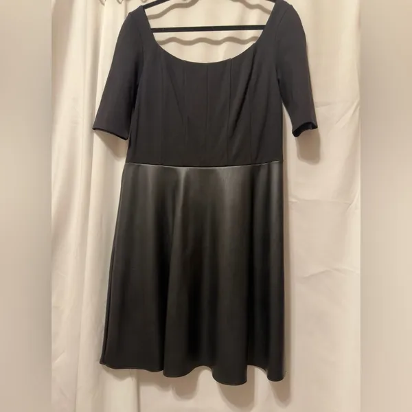 NWT Anthropologie Bailey 44 Parlour Ponte skater faux leather dress size XL - Image 9