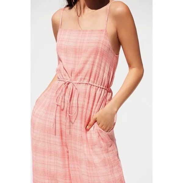 NWOT Urban Outfitters Audra Gingham Jumpsuit Cut Out Red Small - Image 5
