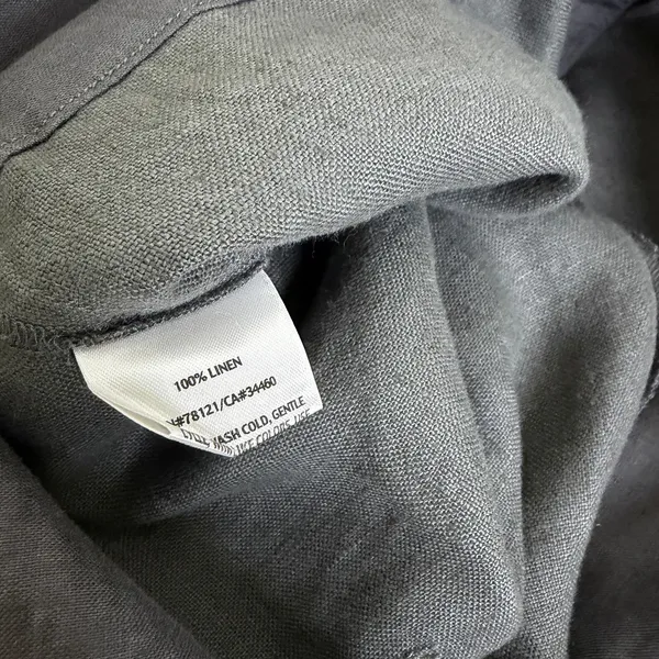Eileen Fisher Linen Pants Womens 4 Gray Wide Pleated Career Trousers 32" - Image 9