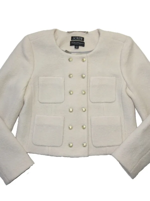 NWT J.Crew Double-breasted Lady Jacket in Dusty Ivory Italian Boiled Wool 4 - Image 3