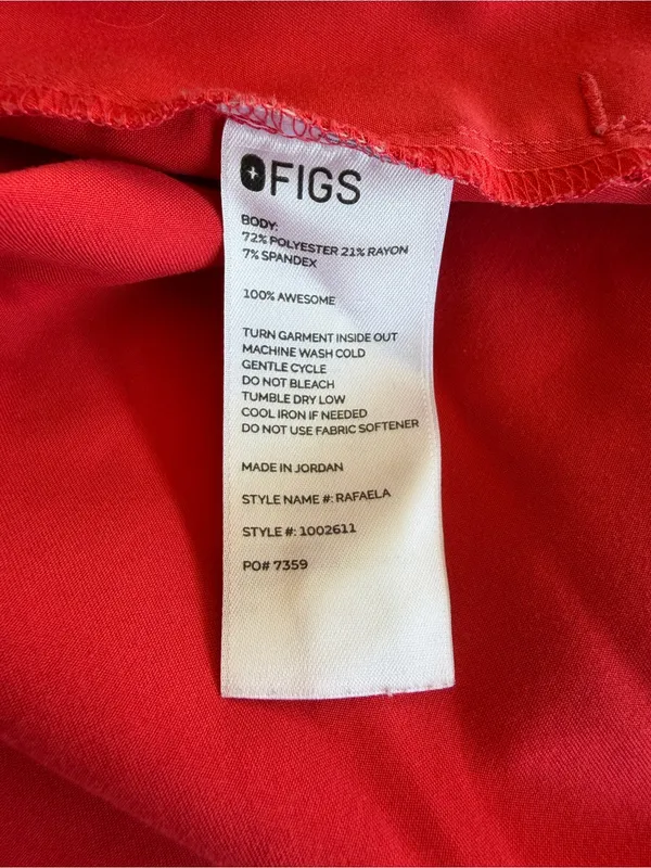 Figs Rafaela Scrub Top Hibiscus PO 7359 Bright Red Nurse Uniform Hospital - Image 7