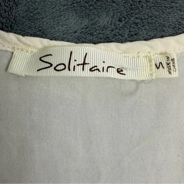 Solitaire Lace Crochet Tank Top Cream Womens Size Medium Boho Sleeveless Blouse‎ - Image 3