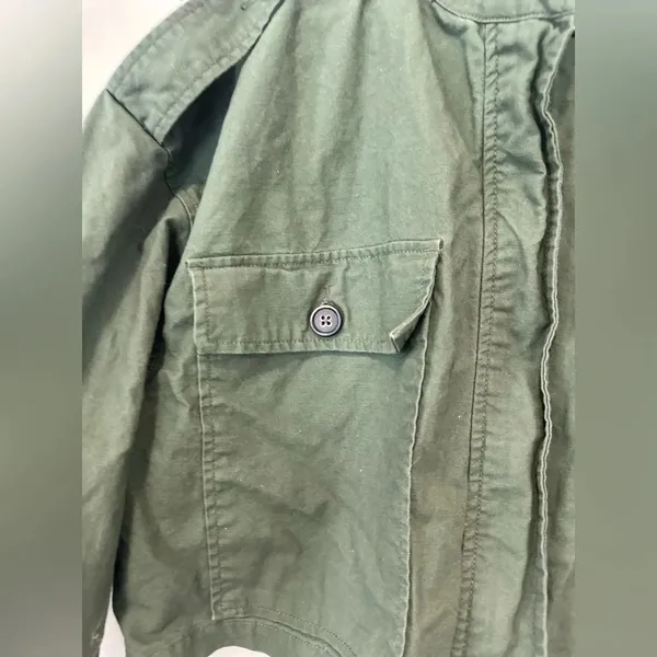 Zara military green Utility cropped jacket women size Medium - Image 6
