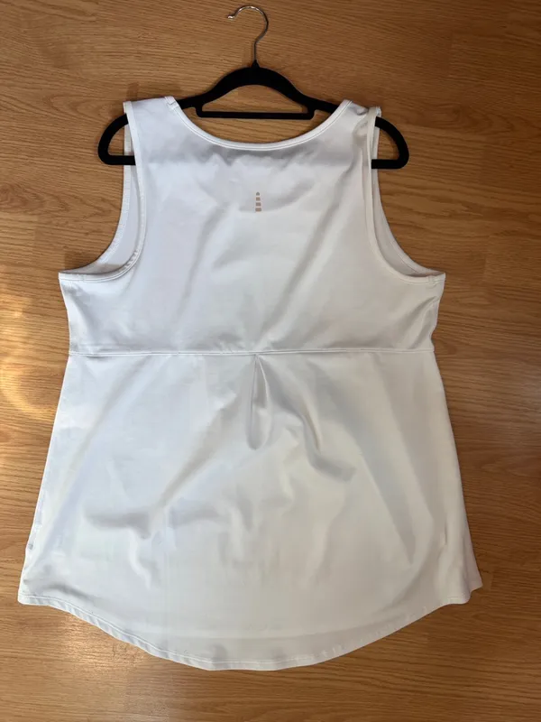 Lands' End White Pleated Sleeveless Tank Top - Image 3