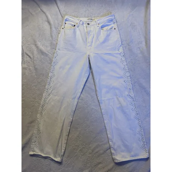 Levi's PremiumJeans Women's White RibCage Straight Jeans Size 31 - Image 2