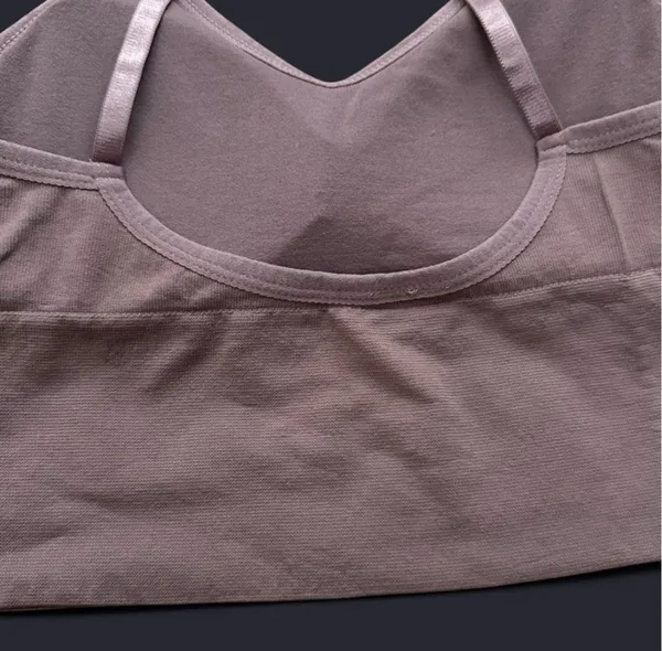 Brown Minimalist Sports Bra with Adjustable Straps - Image 9