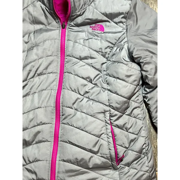 The North Face Mossbud Swirl Reversible Jacket Silver‎ Pink Womens Medium Warm - Image 3