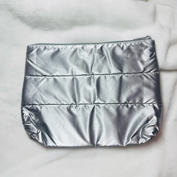 Silver Quilted Makeup Bag - Image 2