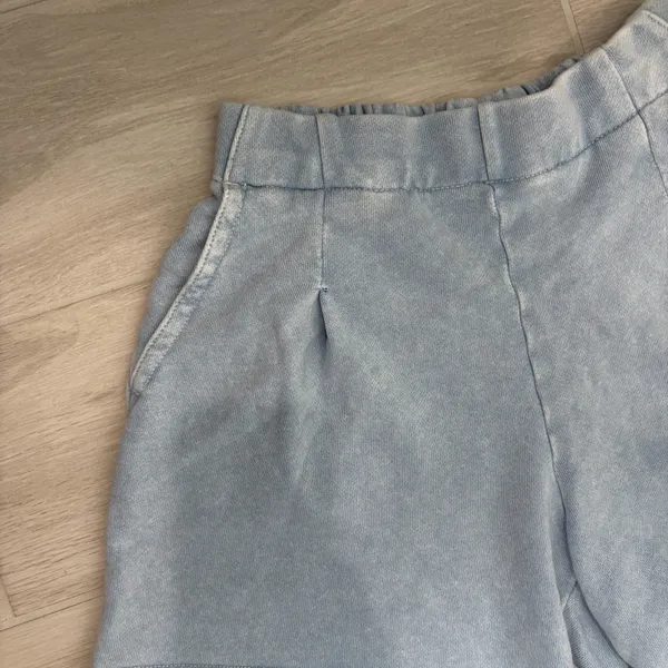 Aerie New Heights Trouser Fleece Shorts Light Blue Size Xxs - Image 2