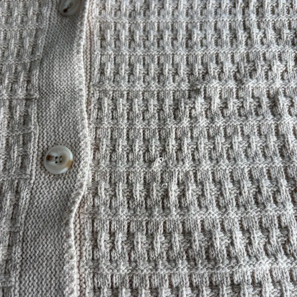Cozy Cardigan 2XL Cream Waffle Knit Button Front Chic Coastal Grandma Sweater - Image 9