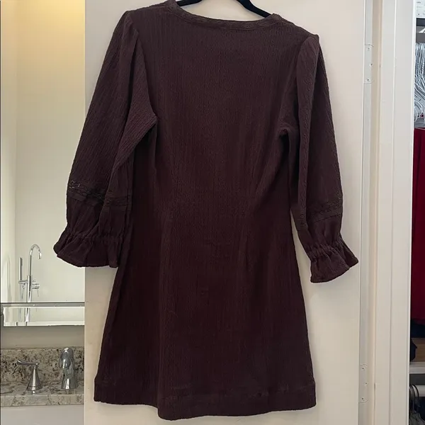NWT Free People Jules Mini Dress Size M Double Espresso Brown - Image 3