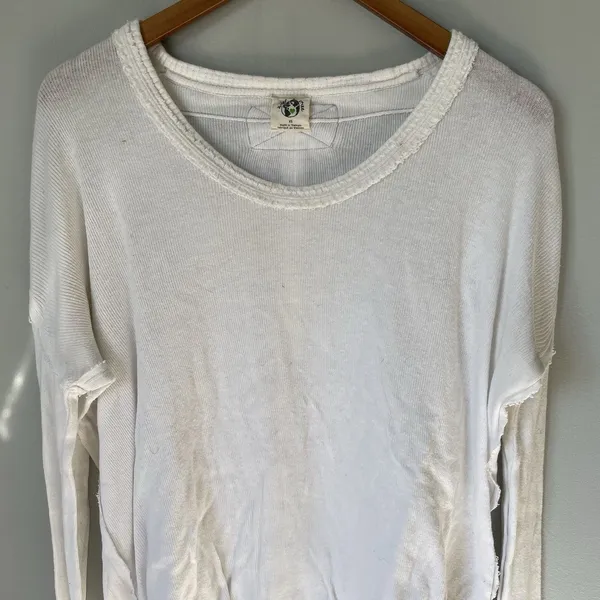 We The Free Oversized Relaxed Knit Ribbed Boho Blouse Top White Women's Size XS - Image 5