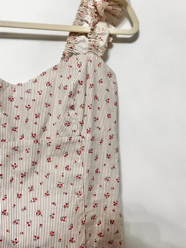 ianni bini retro coquette karen blouse flower garden ivory pink - Image 3