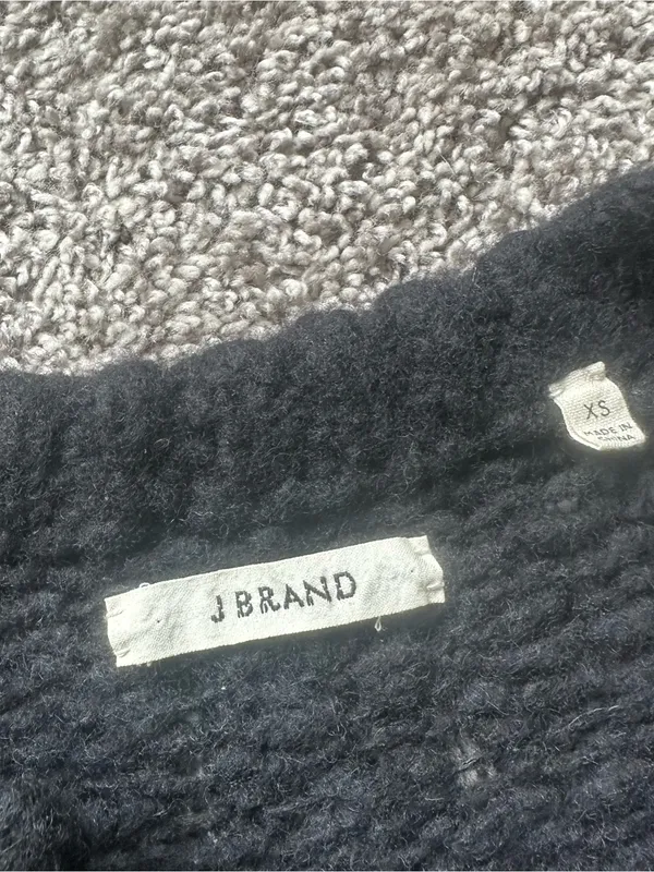 J Brand Black WOOL Textured Button-Front Knit Cardigan - Image 5