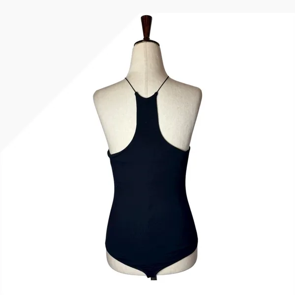 Alexander‎ Wang Black Halter Neck Racerback Bodysuit Size Small Cotton Blend - Image 4